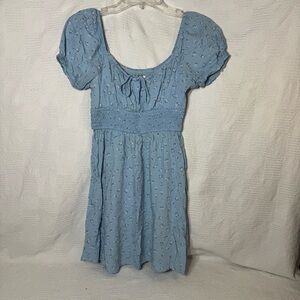 Hollister‎ Floral Mini Dress Blue Short Sleeve Women’s Size Small